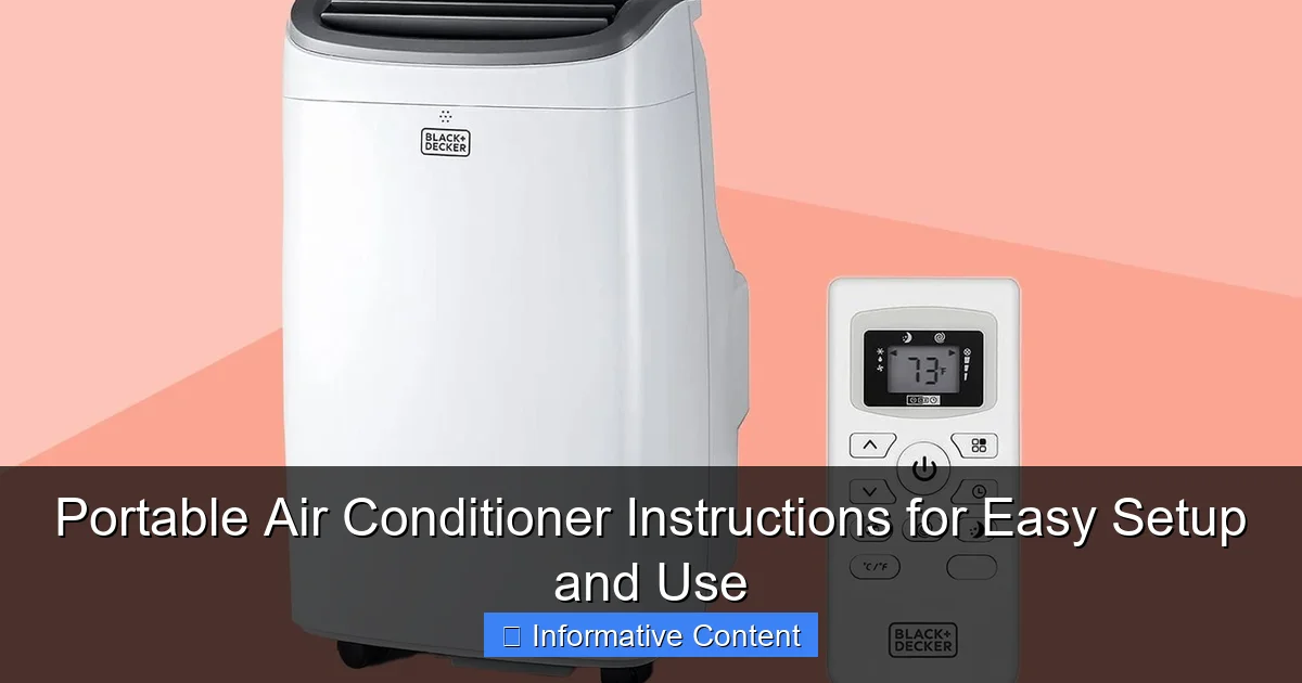 Portable Air Conditioner Instructions for Easy Setup and Use