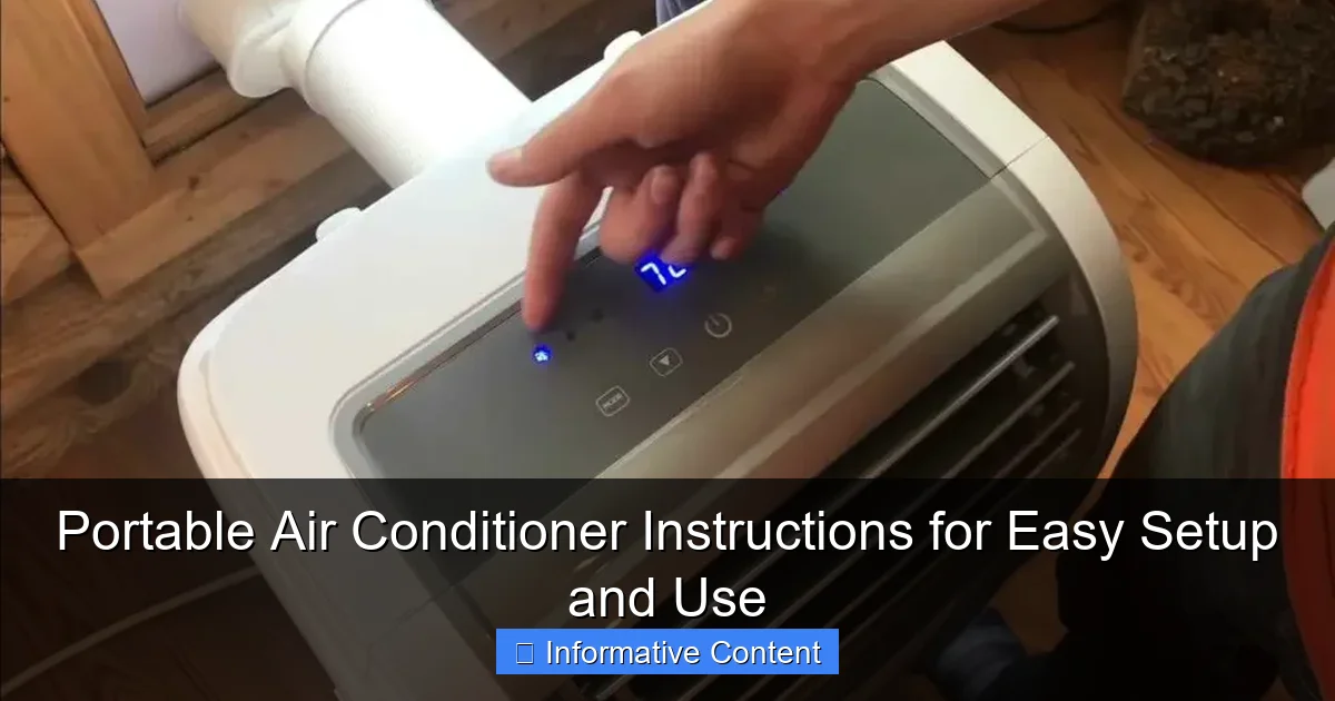 Portable Air Conditioner Instructions for Easy Setup and Use