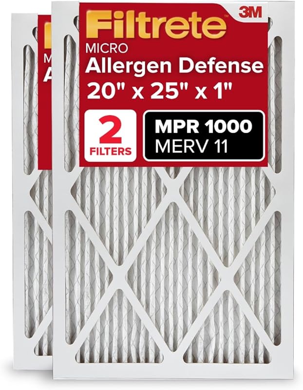 Filtrete 20x25x1 AC Furnace Air Filter, MERV 11, MPR 1000, Micro Aller