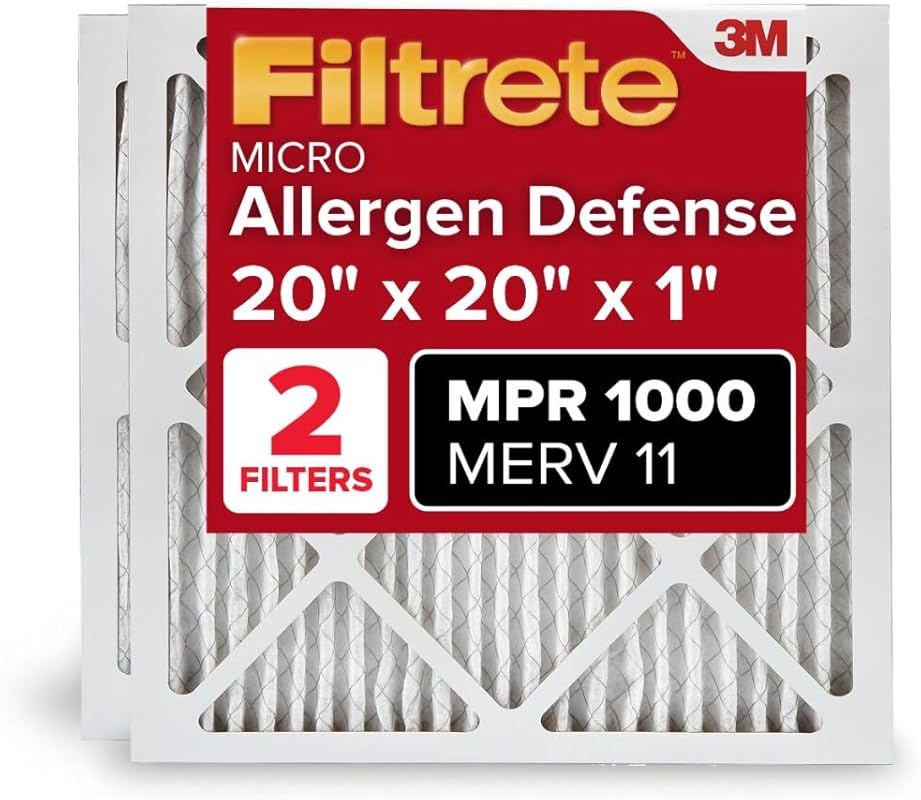 Filtrete 20x20x1 AC Furnace Air Filter, MERV 11, MPR 1000, Micro Aller