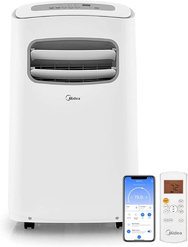 Midea 12,000 BTU Portable Air Conditioner with Wi-Fi, Dehumidifier, an