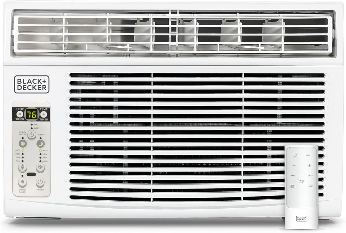 BLACK+DECKER 8000 BTU Window Air Conditioner with Remote, Cools 350 Sq