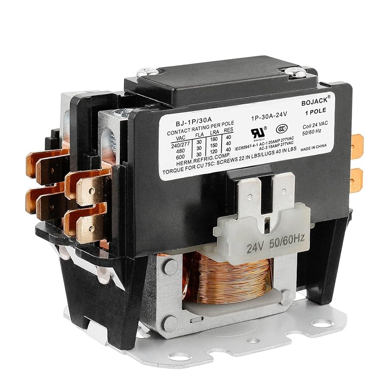 24V AC Contactor for Carrier Air Conditioner, 30 Amp 1 Pole, Definite 