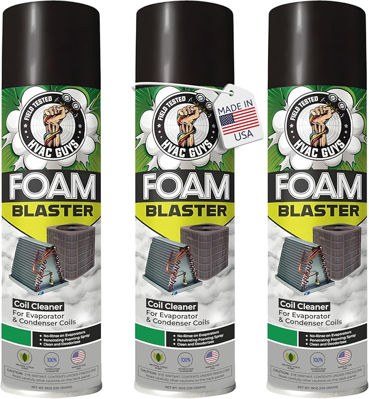 Leak Saver Foam Blaster AC Coil Cleaner 3-Pack, No Rinise, Citrus Scent