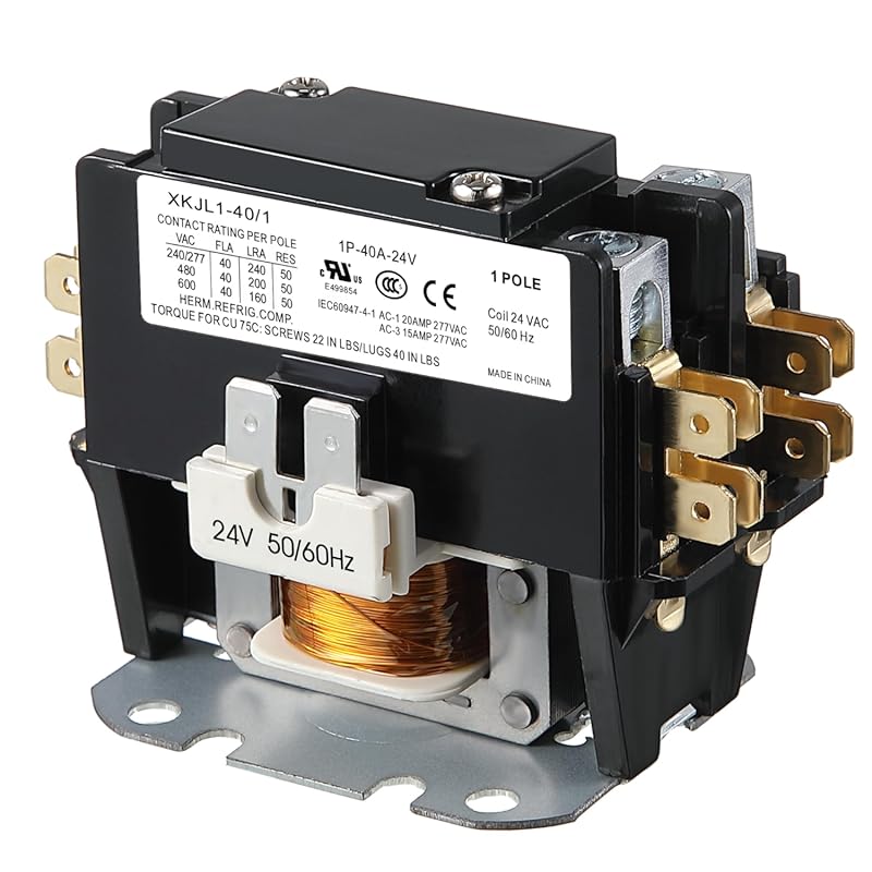 24V 1 Pole AC Contactor for Carrier HVAC, 40 Amp, UL Certified, C230B 