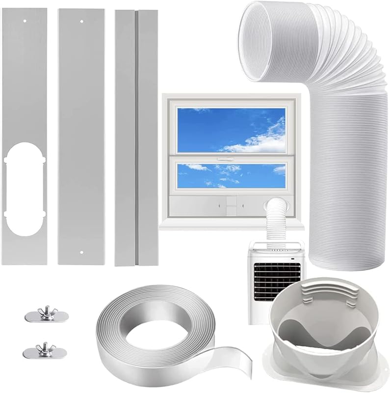 Portable AC Window Kit with 5.1” Exhaust Hose for Sliding Window, Adju