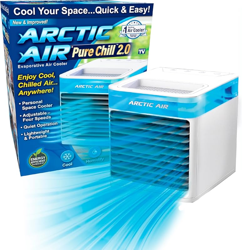 Arctic Air Pure Chill 2.0 Evaporative Air Cooler by Ontel - Powerful,