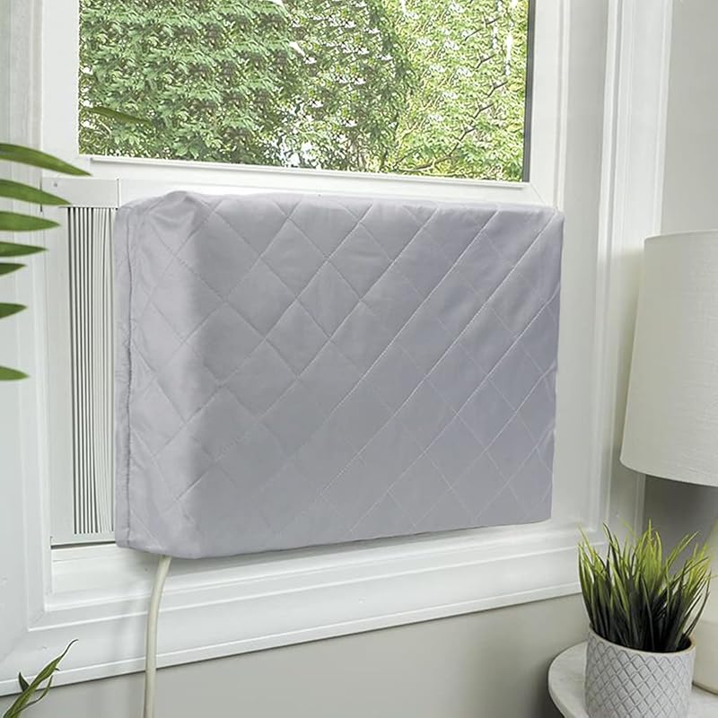 Double Insulation Indoor AC Cover for Window Units with Elastic Straps
