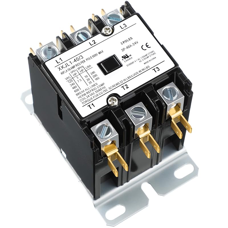 Dreyoo Carrier HVAC Motor Contactor, 3 Pole 40Amp Air Conditioner Cond