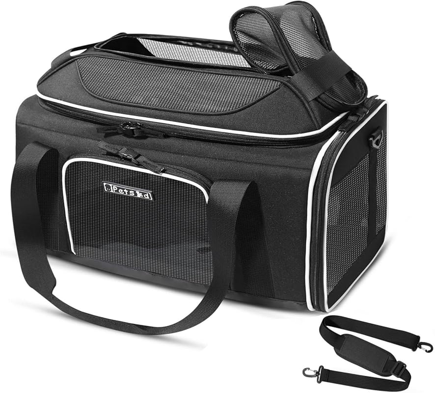 Petskd Expandable Soft-Sided Pet Carrier – 17x12x8.5 Inches, Airline A