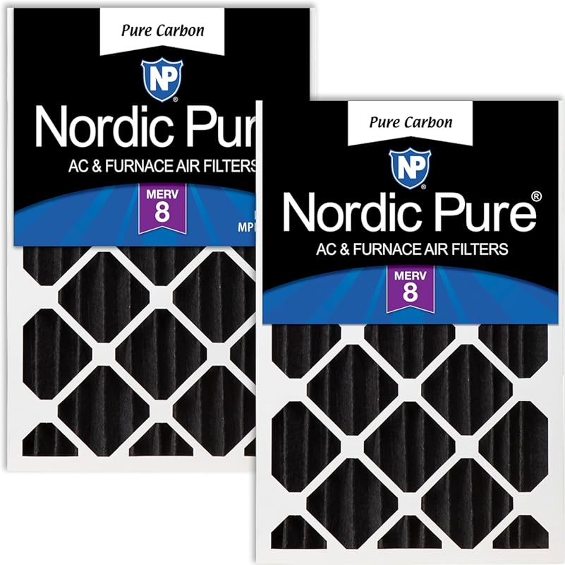 Nordic Pure 20x20x4 Pure Carbon Pleated Odor Reduction Merv 8 Furnace
