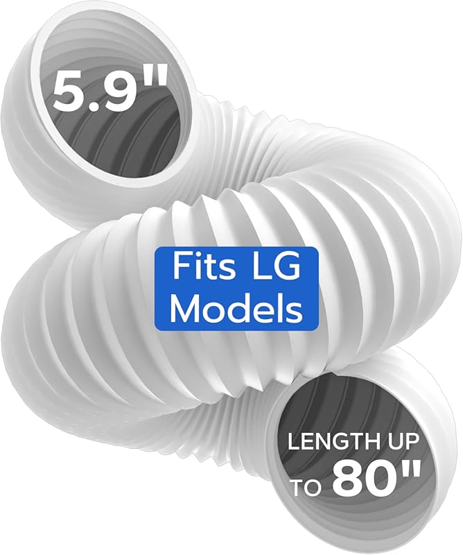 Flexible 5.9-Inch AC Exhaust Hose for LG and Delonghi Portable Air Con