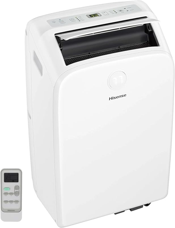 Hisense 8,000 BTU Dual Hose Smart Portable AC with Heat Pump, Renewed
