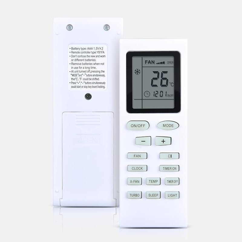 YB1FA New Replace AC Remote Control Compatible with Inventor/Gree/Carr