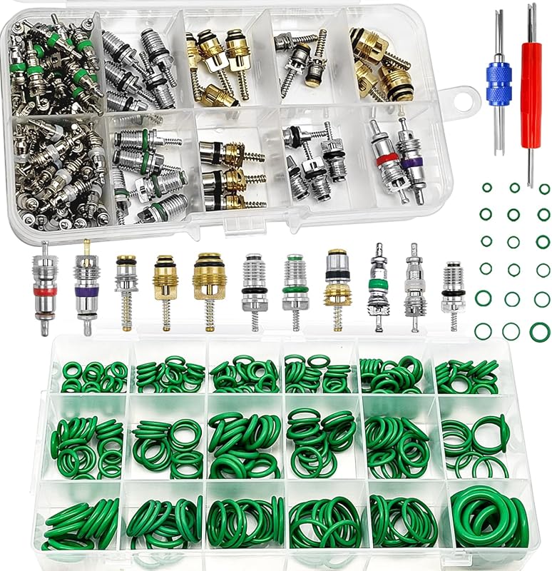 Car A/C Repair Kit, 270PCS O-Ring Set + 102PCS Car Air Conditioner Val