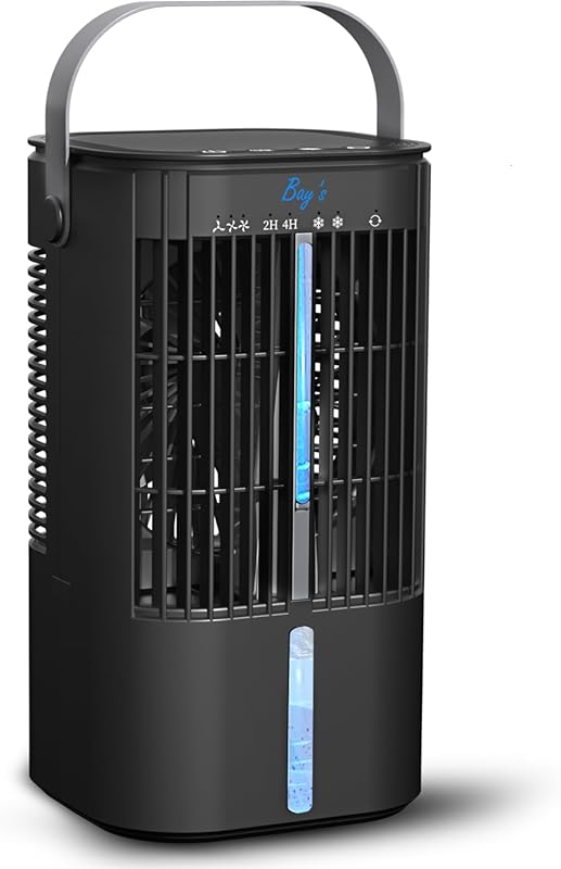 Bay’s Mini Portable Air Cooler for Car, 900ml Tank, 7-Color LED, Perso