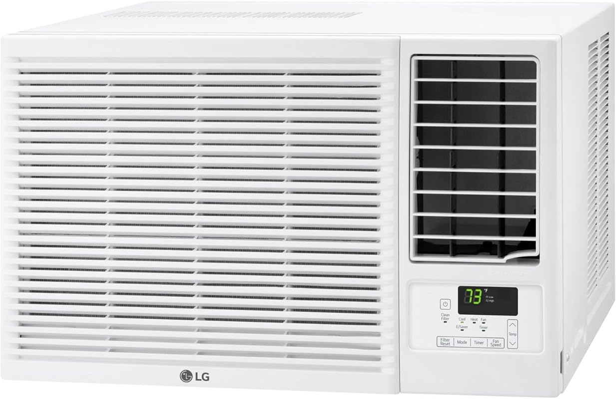 LG 12,200 BTU Window AC with Heat Function and Remote Control for 570 