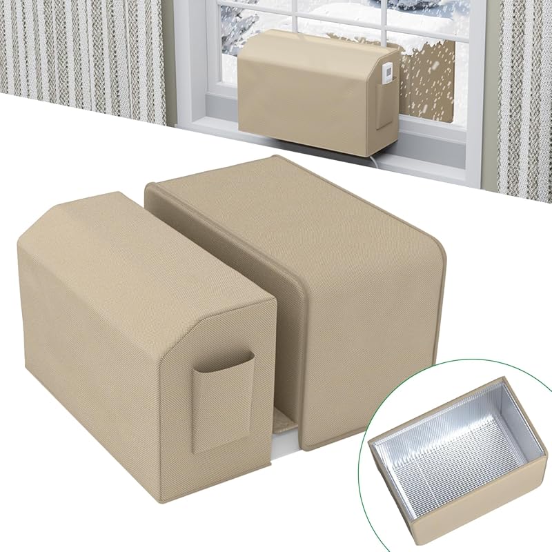 Full Coverage Cover Set for Midea U-Shaped Window AC Units, Indoor and