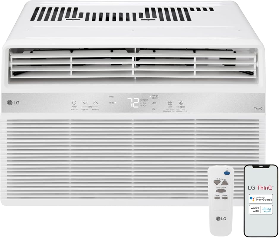 LG LW1025RSMX Window Conditioner, Wi-Fi Enabled w/Remote, 450 Sq.Ft, 4