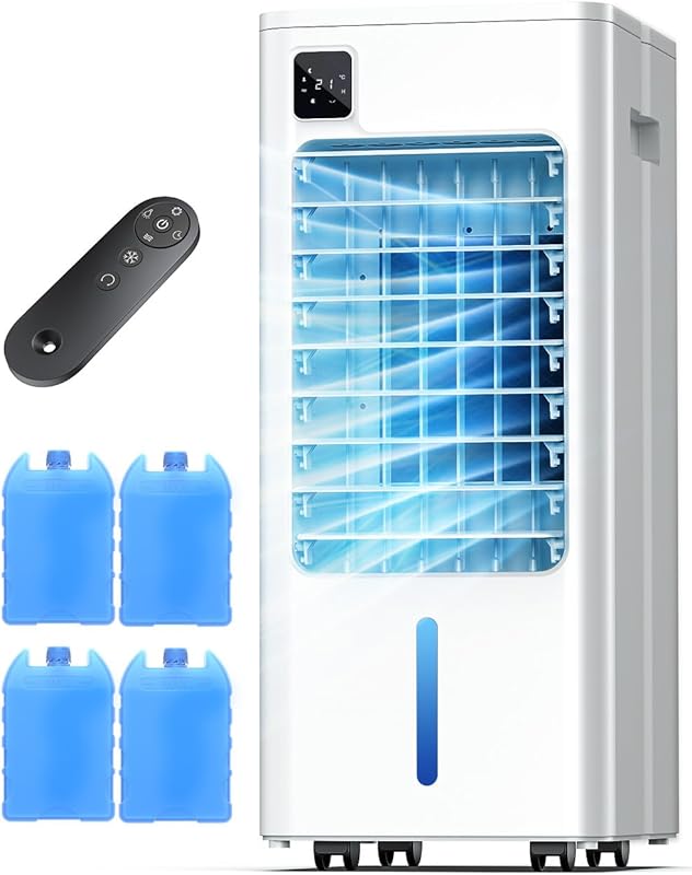 Quiet Windowless Air Cooler with 5 Modes, 3 Speeds, and 2-Gallon Water