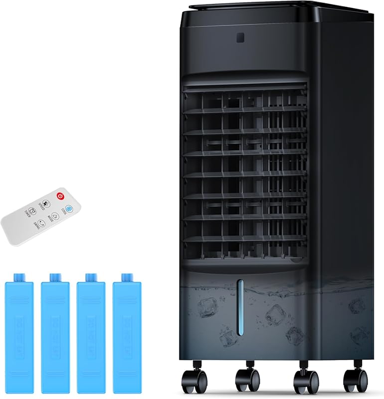 NOMEY 3-in-1 Evaporative Air Cooler: Portable AC for Bedrooms with 4 M