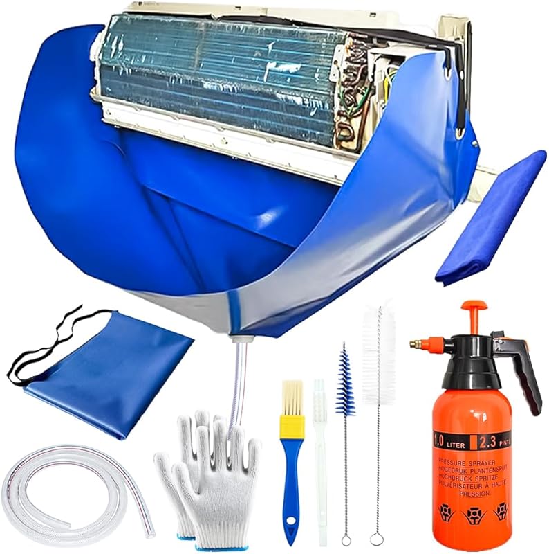 Ac Cleaning Bag with Wall Protection Cloth, 13Pcs Mini Split Cleaning