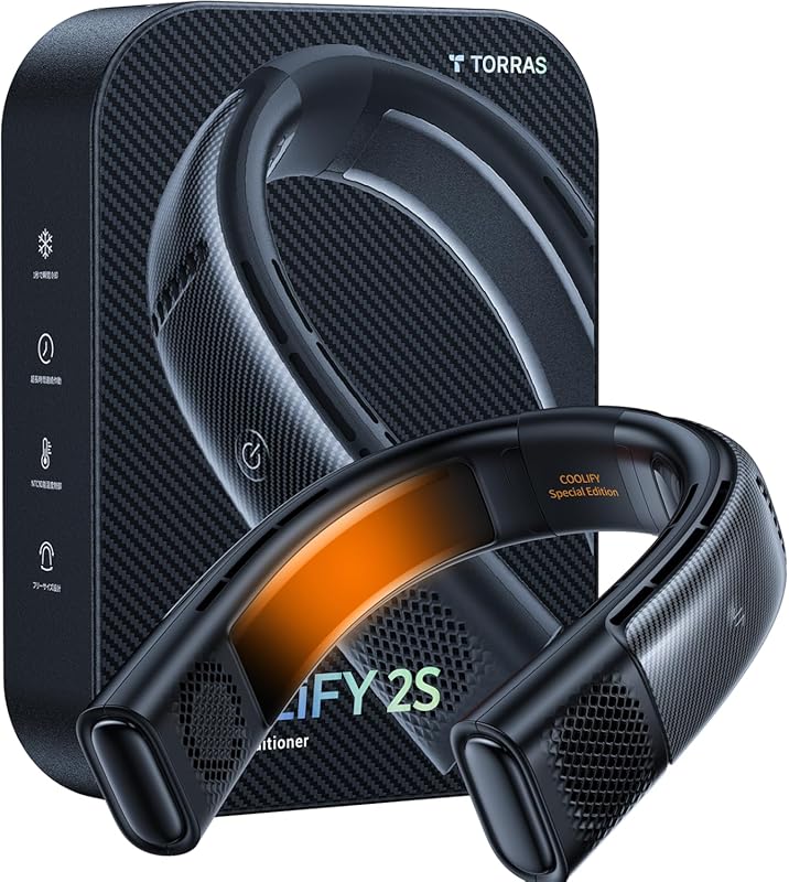 TORRAS COOLiFY 2S neck fan with cold air, app control, and long batter
