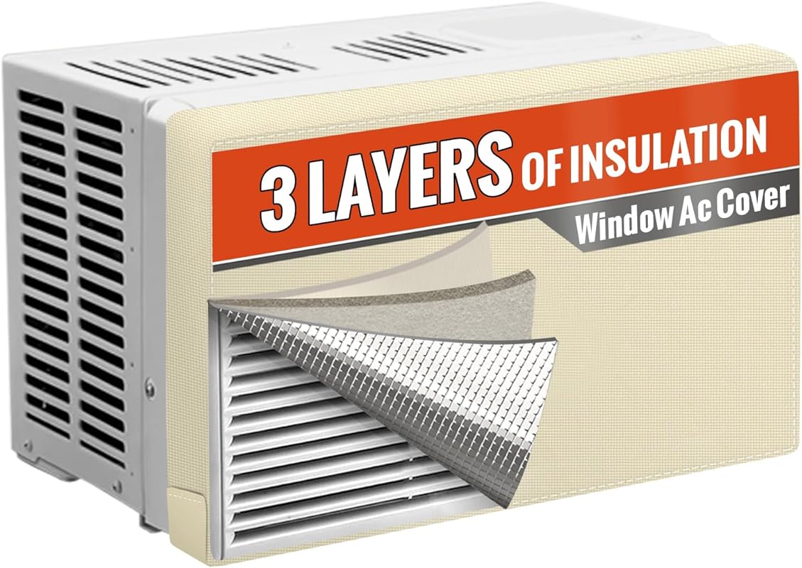 Insulated Window AC Cover with Aluminum Foil and Foam – 21x15x3.5 Inch