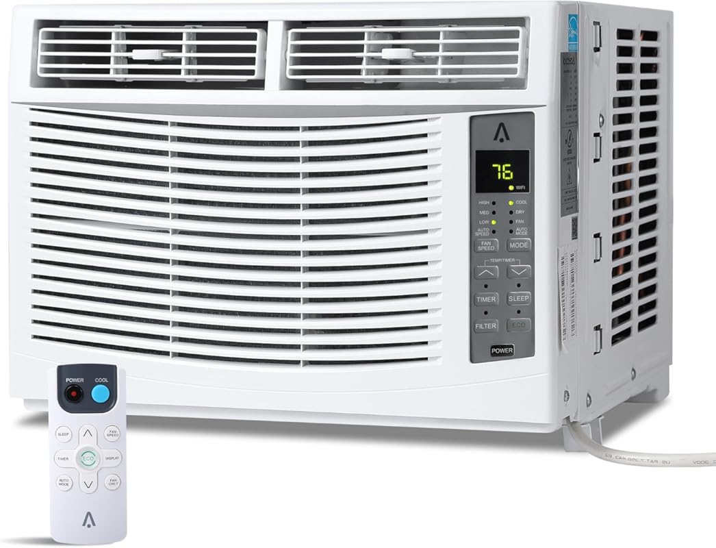 Towallmark 6,000 BTU window air conditioner with dehumidifier, remote,