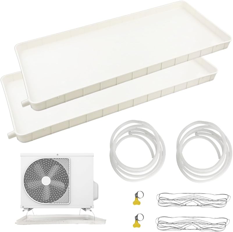 Portable AC Drip Tray with Drain Hose and Collector for Split Units