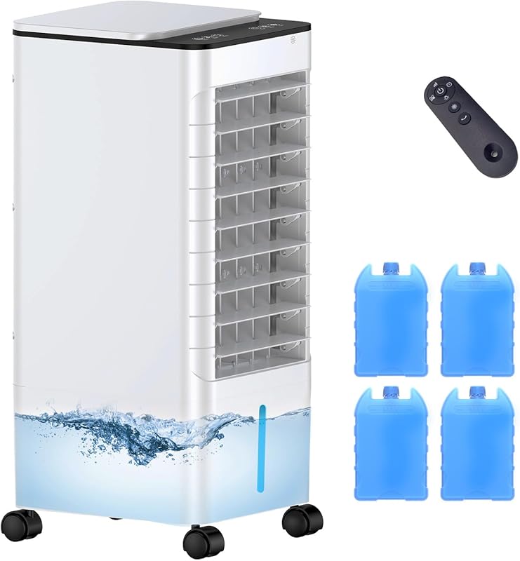 Hoseless Windowless Air Conditioner with Remote, Timer, and 4 Ice Boxe