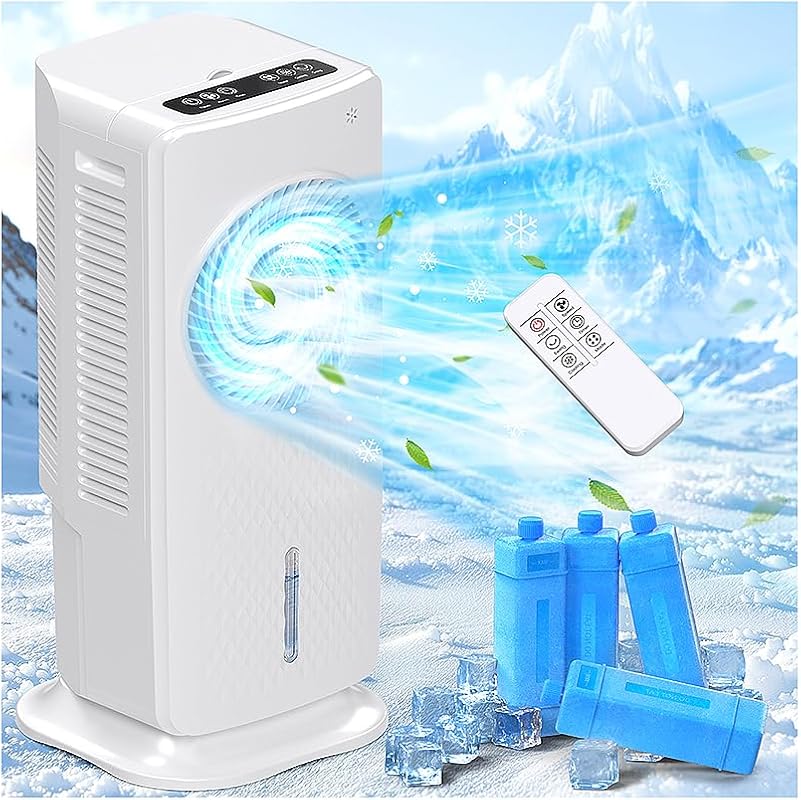 Portable Ventless Air Cooler with 3 Modes, 3 Speeds, and Ice Packs