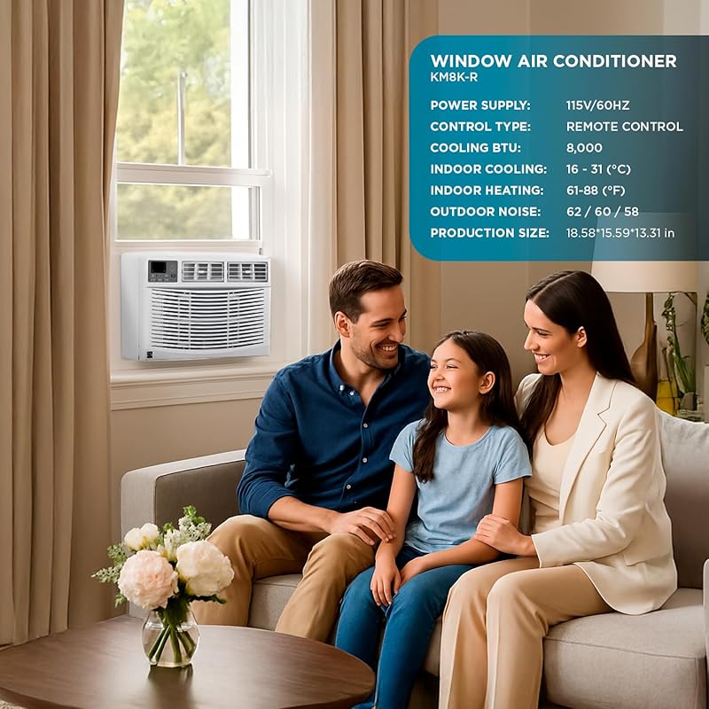 Kenmore KM8K-R 8,000 BTU Window Air Conditioner for Medium Rooms up to