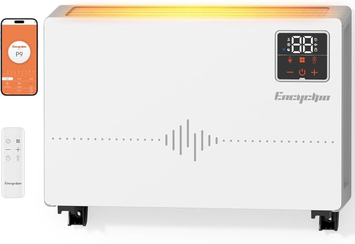 Smart Wall Heater with Alexa, Remote, and 24H Timer for Indoor Use