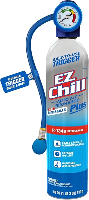 Car AC Recharge Kit with Leak Sealer and Gauge for DIY Air Conditionin