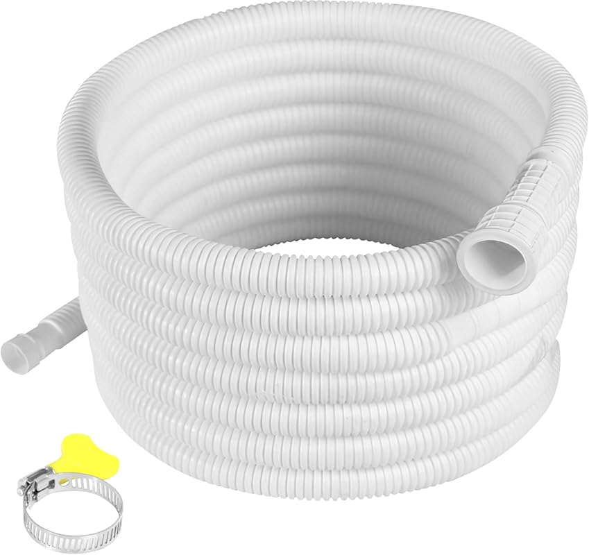 16.5FT Portable Dehumidifier DrainHose - Cuttable Rubber Adapter & Cla