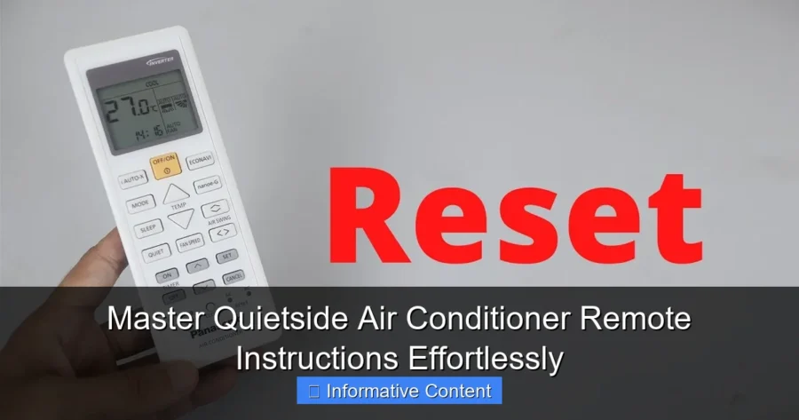 Master Quietside Air Conditioner Remote Instructions Effortlessly