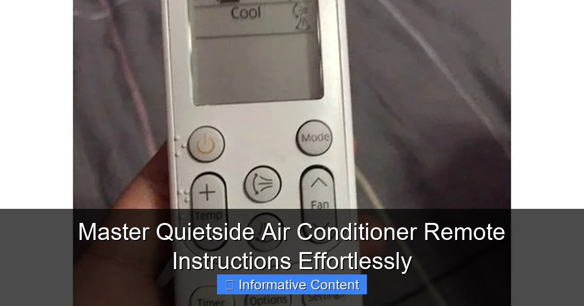 Master Quietside Air Conditioner Remote Instructions Effortlessly