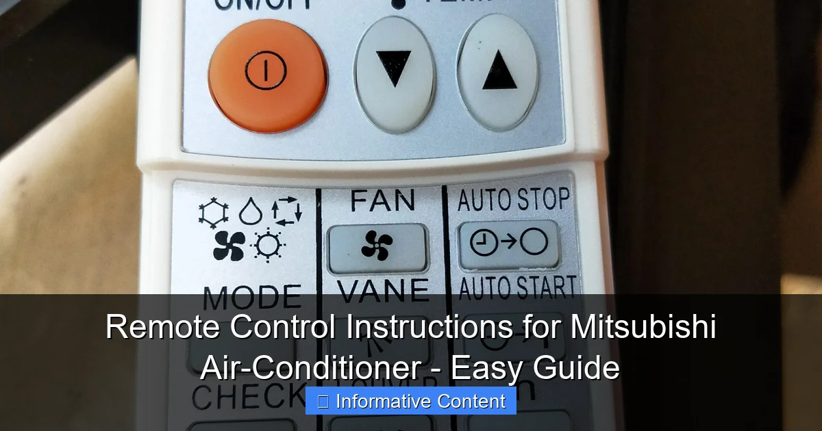 Remote Control Instructions for Mitsubishi Air-Conditioner - Easy Guide