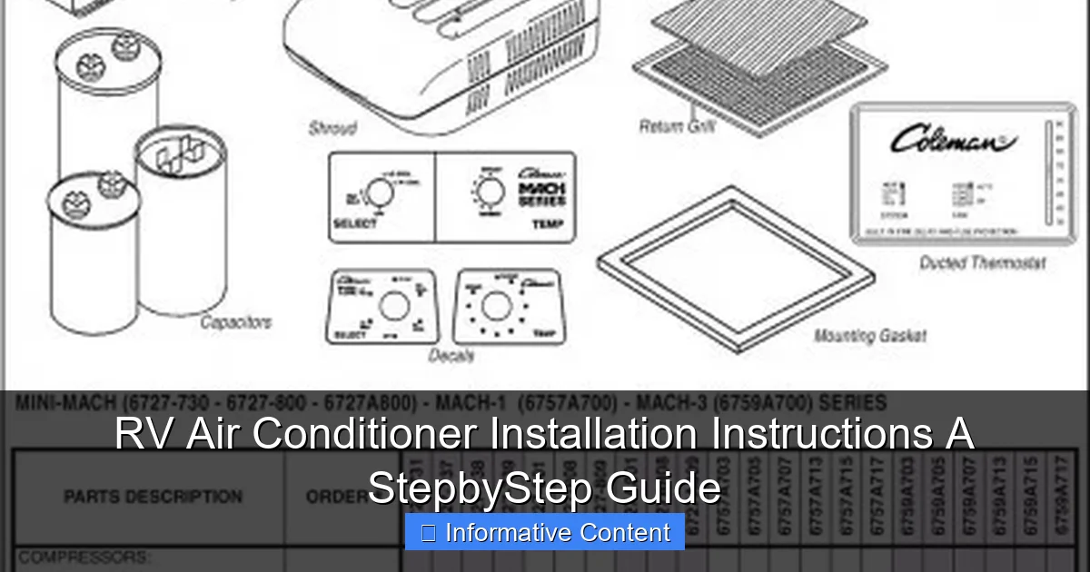 RV Air Conditioner Installation Instructions A StepbyStep Guide