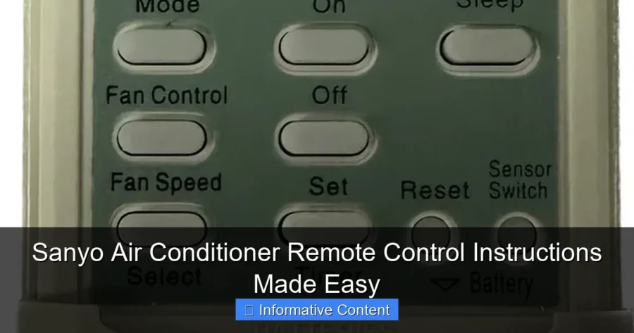 Sanyo Air Conditioner Remote Control Instructions Made Easy