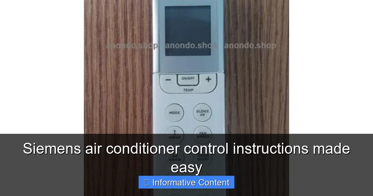 Siemens air conditioner control instructions made easy