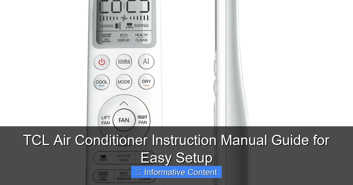 TCL Air Conditioner Instruction Manual Guide for Easy Setup