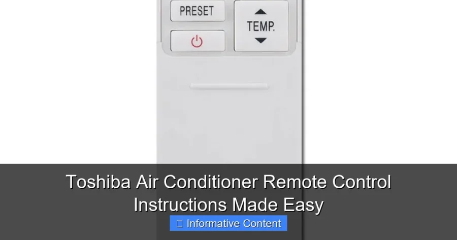 Toshiba Air Conditioner Remote Control Instructions Made Easy