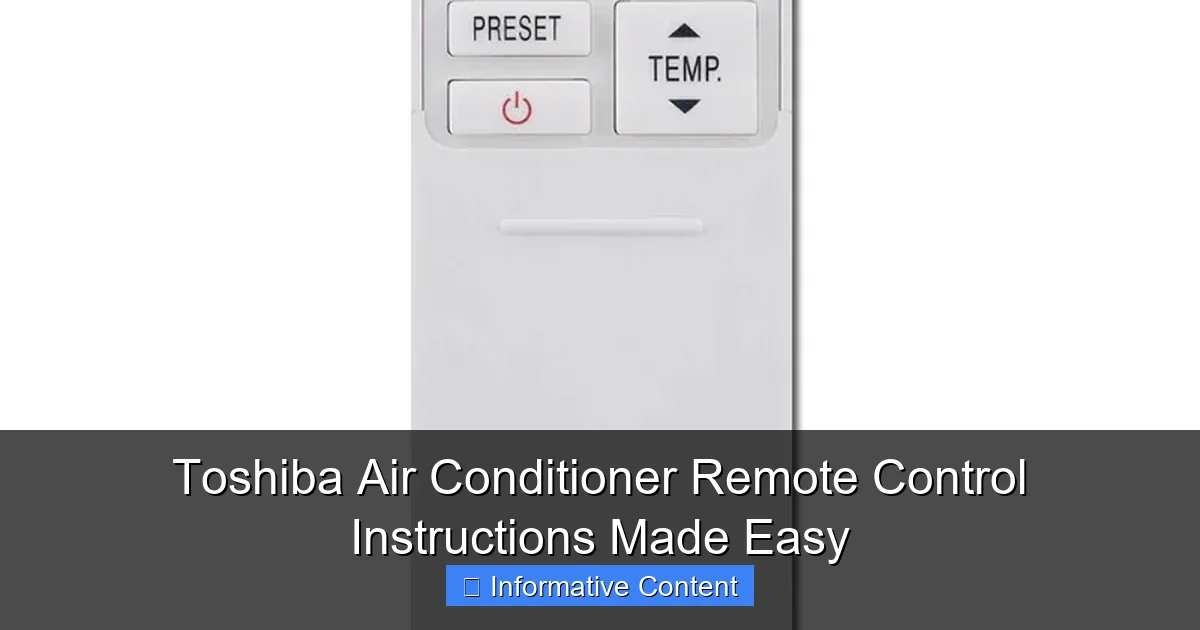Toshiba Air Conditioner Remote Control Instructions Made Easy