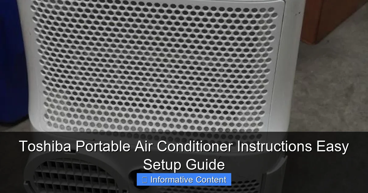 Toshiba Portable Air Conditioner Instructions Easy Setup Guide