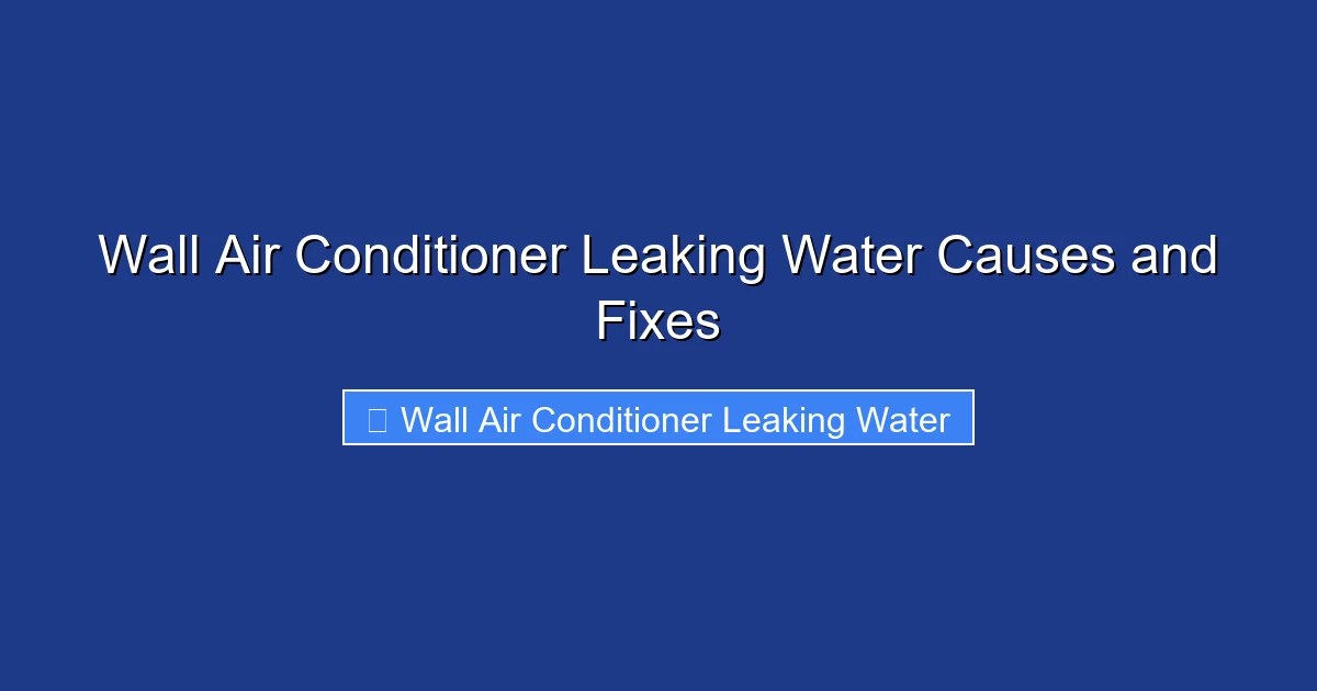 Wall Air Conditioner Leaking Water Causes and Fixes