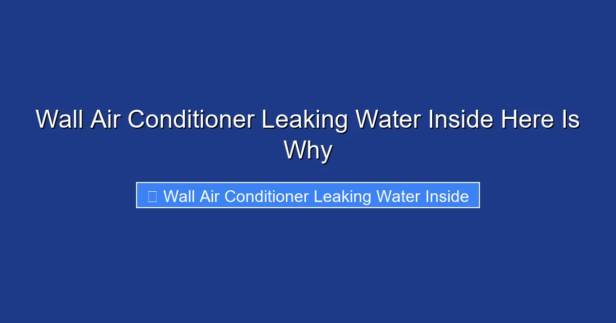 Wall Air Conditioner Leaking Water Inside Here Is Why