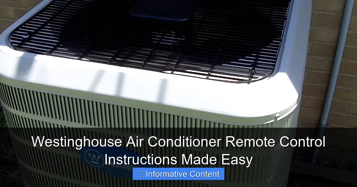 Westinghouse Air Conditioner Remote Control Instructions Made Easy