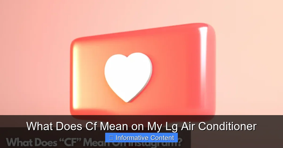 What Does Cf Mean on My Lg Air Conditioner